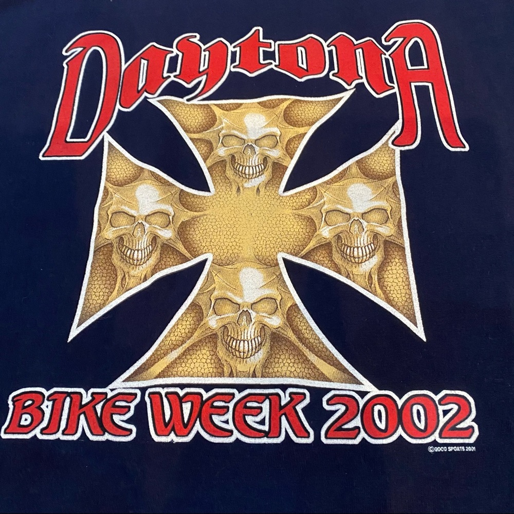 Vintage Bike Week 2002 Daytona Beach Navy T-Shirt